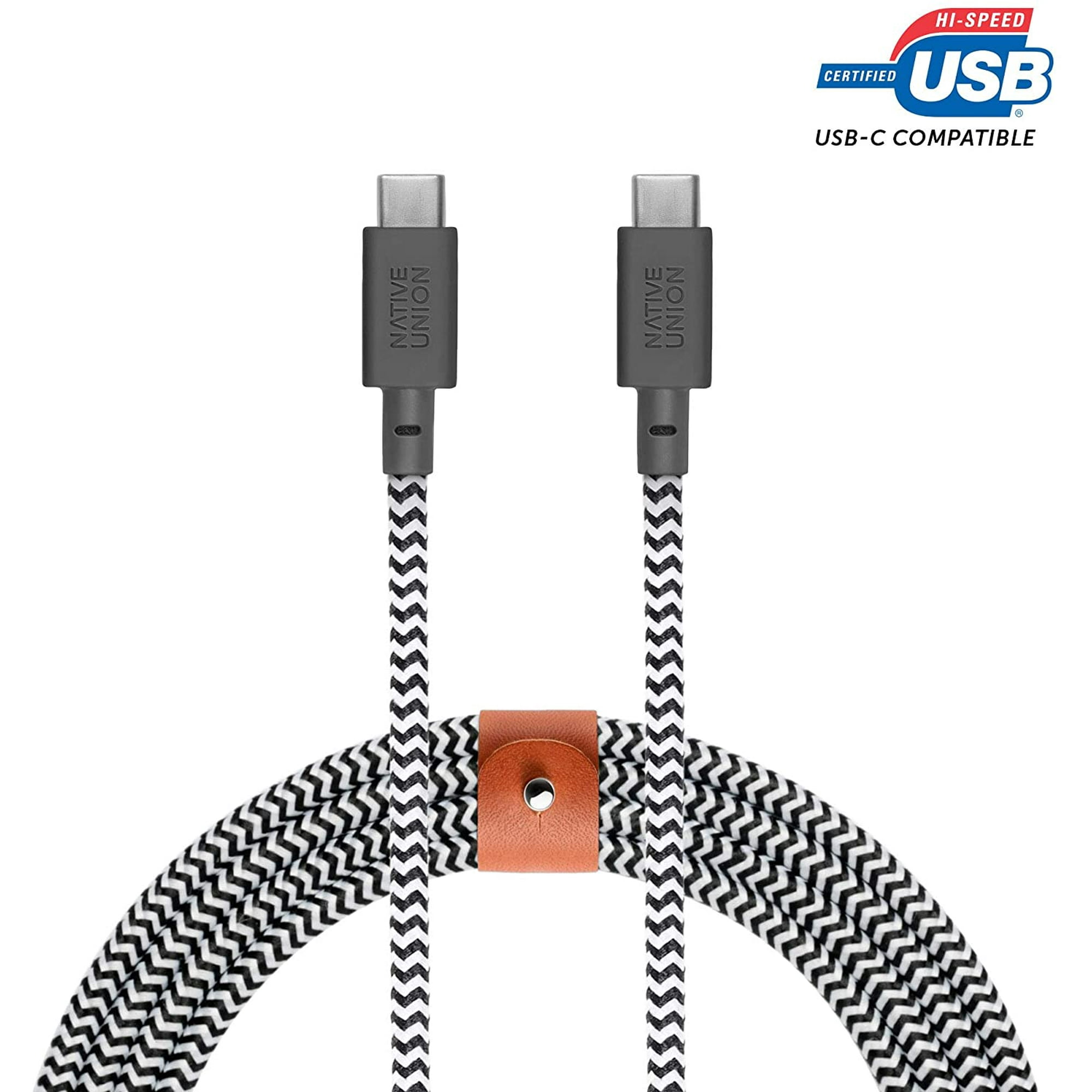 Note10+ S20+ Google Pixel 4 A20s S20 Zebra A71 8ft Ultra-Strong Cable with Leather Strap for Samsung Galaxy Z Flip S20 Ultra Native Union Belt Cable USB-C to USB-C